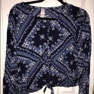 New justice size 18/20 blue peasant top tie